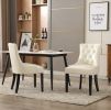 Cream Bounded leather Dinng Chair Living Room Chair (2 pcs set)