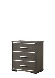 Escher Nightstand w/USB Dock; Gray Oak 27653