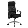 High Back Black Split Leather Chair with Mesh Back [BT-905-GG]