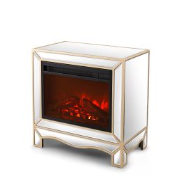 W 23.2&quot;X D 13.4&ldquo; X H 24.4&rdquo; Mirrored mantelpiece with champagne color bezel Built in 1500 function heating