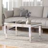 ON-TREND Fashionable Modern Glass Mirrored Coffee Table; Easy Assembly Cocktail Table with Crystal Design and Adjustable Height Legs; Silver