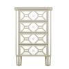 Elegant Mirrored 4-Drawer Chest with Golden Lines for Living Room; Bedroom