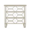 Elegant Mirrored 3-Drawer Chest with Golden Lines for Living Room; Bedroom