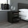 Rowley 2-Drawer 1-Shelf Rectangle Nightstand Black Wengue