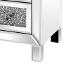 Modern and Contemporary Mirror Surface With Diamond 3-Drawers Nightstand Bedside Table