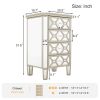 Elegant Mirrored 4-Drawer Chest with Golden Lines for Living Room; Bedroom