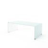 39.37 inch Whole Tempered Glass Tea Table Coffee Table; Table for Living Room; White