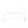 39.37 inch Whole Tempered Glass Tea Table Coffee Table; Table for Living Room; White