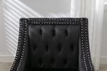 Velvet Accent Chair; Modern and Cozy Sofa Chair with Wood Legs; Tufted Accent Armchair for Living Room/Bedroom/Office/Guest Room; BLACK