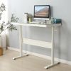 Tempered Glass Standing Desk with Metal Drawer 48 x 24 Inches ;  Adjustable Height Stand up Desk;  Sit Stand Home Office Desk;  Ergonomic Workstation