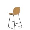 Set of 2; Leather Bar Chair with High-Density Sponge; PU Chair Counter Height Pub Kitchen Stools for Dining room; homes; bars; kitchens; Brown