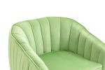 Velvet Accent Chair with Ottoman; Modern Tufted Barrel Chair Ottoman Set for Living Room Bedroom; Golden Finished; Grass Green