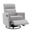 Modern Upholstered Rocker Nursery Chair Plush Seating Glider Swivel Recliner Chair; Gray