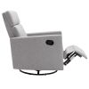 Modern Upholstered Rocker Nursery Chair Plush Seating Glider Swivel Recliner Chair; Gray