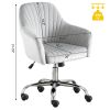 New -Modern home office leisure chair with adjustable velvet height and adjustable casters (LIGHTGRAY)