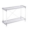 Acrylic Glass Side Table; Chrome Sofa Table; Console Table for Living Room&amp; Bedroom