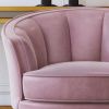 Modern Velvet Accent Barrel Chair Leisure Accent Chair Living Room Upholstered Armchair Vanity Chair for Bedroom Meeting Room; Pink