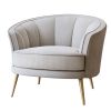 Modern Velvet Accent Barrel Chair Leisure Accent Chair Living Room Upholstered Armchair Vanity Chair for Bedroom Meeting Room; Beige