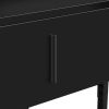 Nightstand with Drawer ; Storage Bedside Table with USB Charging Ports- Black