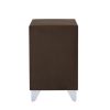 B108-TA Simple beautiful double-decker nightstand; metal legs with Electroplate; Brown Flannelette