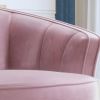 Modern Velvet Accent Barrel Chair Leisure Accent Chair Living Room Upholstered Armchair Vanity Chair for Bedroom Meeting Room; Pink