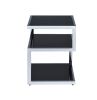 Alyea Side Table in Chrome &amp; Black Glass 81848