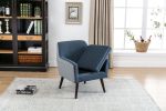 Casual Living Room Accent Chair and Side Table w Storage Blue Color Comfortable Contemporary Living Room Furniture