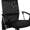 High Back Black Split Leather Chair with Mesh Back [BT-905-GG]