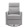 Modern Upholstered Rocker Nursery Chair Plush Seating Glider Swivel Recliner Chair; Gray