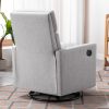 Modern Upholstered Rocker Nursery Chair Plush Seating Glider Swivel Recliner Chair; Gray