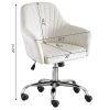 New -Modern home office leisure chair with adjustable velvet height and adjustable casters (beige)