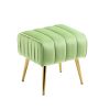 Velvet Accent Chair with Ottoman; Modern Tufted Barrel Chair Ottoman Set for Living Room Bedroom; Golden Finished; Grass Green