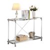 Acrylic Glass Side Table; Chrome Sofa Table; Console Table for Living Room&amp; Bedroom