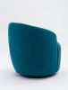 Velvet Fabric Swivel Accent Armchair Barrel Chair With Black Powder Coating Metal Ring; Teal