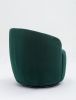 Velvet Fabric Swivel Accent Armchair Barrel Chair With Black Powder Coating Metal Ring; Green