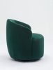 Velvet Fabric Swivel Accent Armchair Barrel Chair With Black Powder Coating Metal Ring; Green