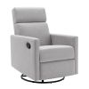 Modern Upholstered Rocker Nursery Chair Plush Seating Glider Swivel Recliner Chair; Gray