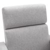 Modern Upholstered Rocker Nursery Chair Plush Seating Glider Swivel Recliner Chair; Gray