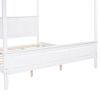 King Size Canopy Platform Bed with Headboard and Footboard,With Slat Support Leg,White