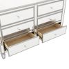 Elegant Mirrored Dresser with 6 Drawers; Modern Silver Finished Dresser 56.1&ldquo;L x 18.1&rdquo; W x 36.4&rdquo; H for Living Room Bedroom