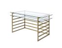 Shona Desk in Antique Gold & Clear Glass YJ