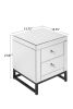 mirrored 2 drawer nightstand; Modern End Table with Drawer; Bedside Table for Bedroom; Living Room