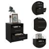 Rowley 2-Drawer 1-Shelf Rectangle Nightstand Black Wengue