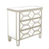 Elegant Mirrored 3-Drawer Chest with Golden Lines for Living Room; Bedroom