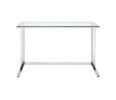 Tyrese Writing Desk; Clear Glass & Chrome Finish AL