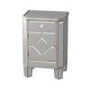 25.59" Tall Champagne Mirrored Nightstand; Mirrored Bedside Cabinet for Bedroom; End Table with Drawer for Living Room