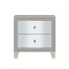 Sliverfluff Nightstand; Mirrored &amp; Champagne Finish BD00243