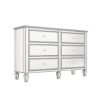 Elegant Mirrored Dresser with 6 Drawers; Modern Silver Finished Dresser 56.1&ldquo;L x 18.1&rdquo; W x 36.4&rdquo; H for Living Room Bedroom