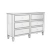 Elegant Mirrored Dresser with 6 Drawers; Modern Silver Finished Dresser 56.1&ldquo;L x 18.1&rdquo; W x 36.4&rdquo; H for Living Room Bedroom