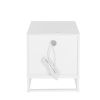 Nightstand with Wireless Charging Station / LED Lights / Drawer; White Bedside Table for Bedroom